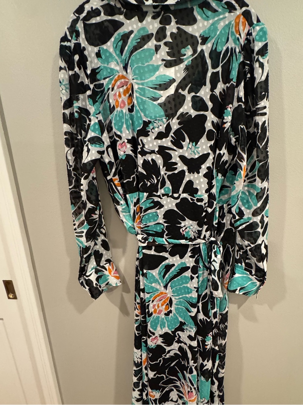 NEW Diane von Furstenberg Petal Burst 2 piece Wrap Dress Long Sleeve Large $498 - Picture 7 of 9